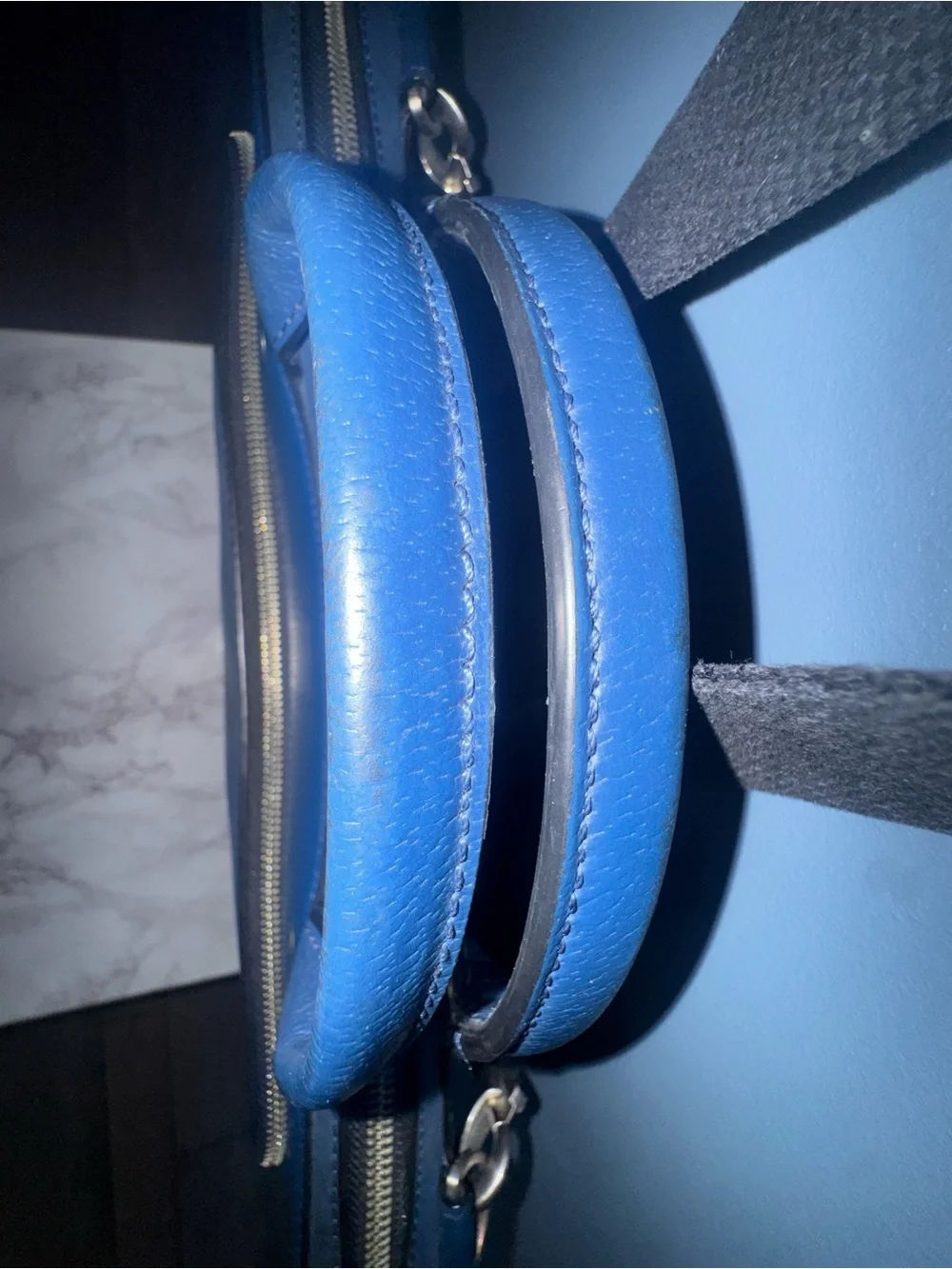 Jack Spade Mason Leather Slim Briefcase Cobalt Blue